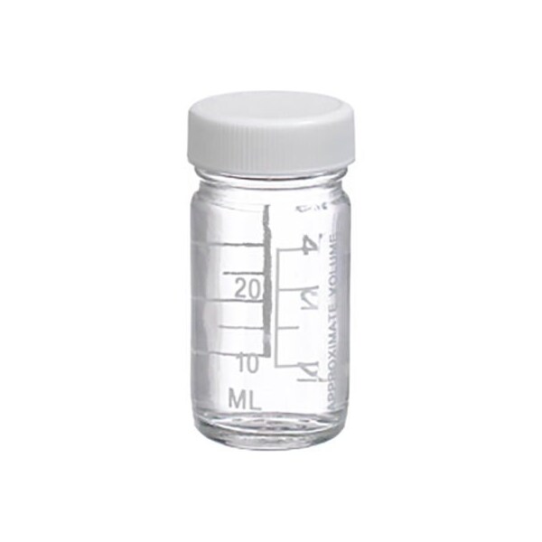 Cp Lab Safety. Wheaton 1 oz Graduated Glass Volumetric Bottles, PP/PTFE Lined Caps, Case of 48 W216971 - main